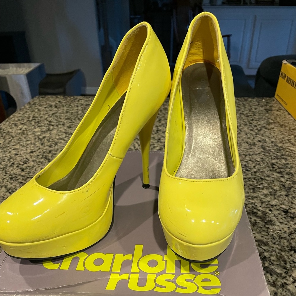 Neon Yellow Charlotte Russe High Heels Women’s 9